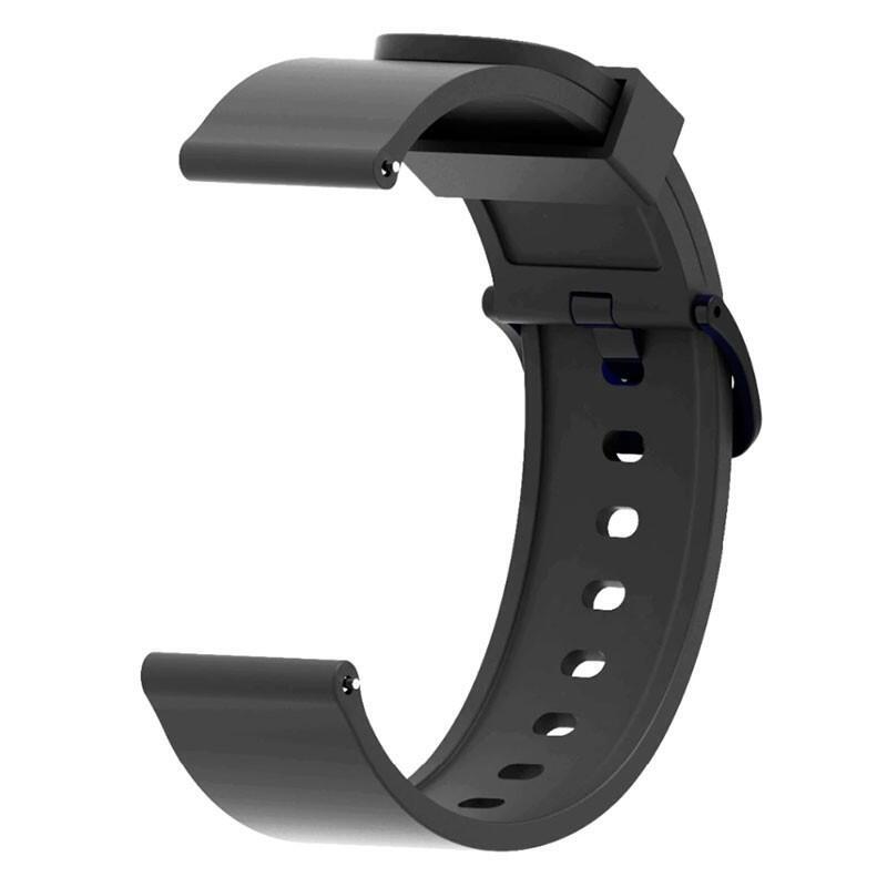 Correa Universal Silicona Gum 20mm Para Smartwatch Xiaomi/Amazfit/Samsung/Huawei/Realme/Ticwatch (Negro)