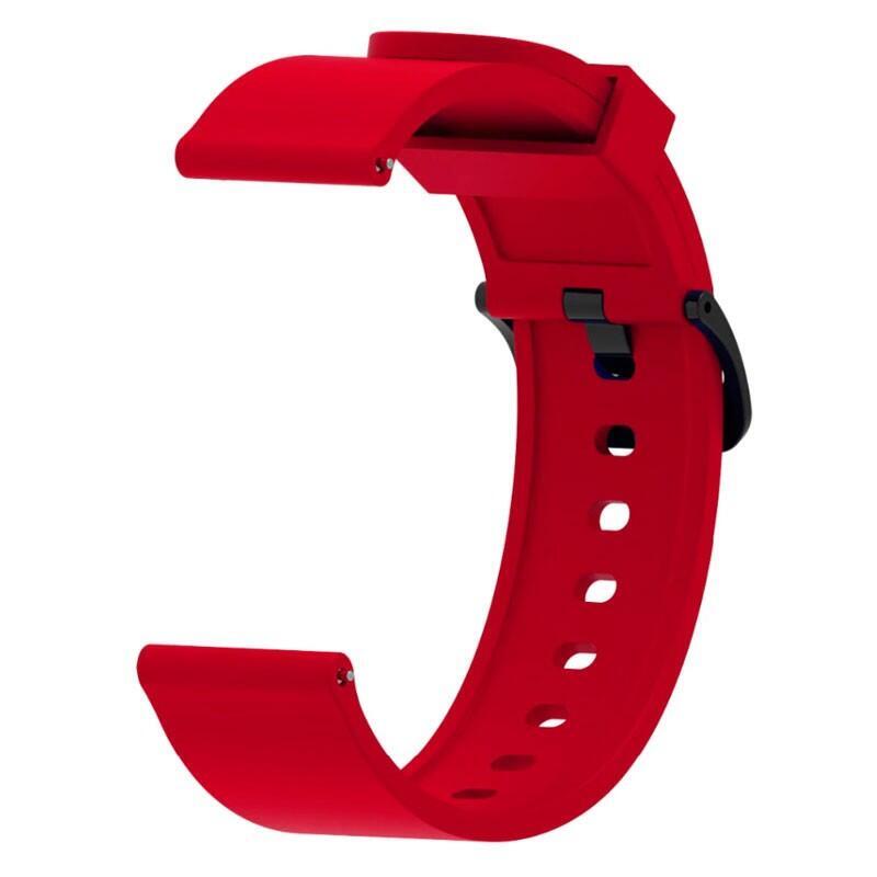 Correa Universal Silicona Gum 20mm Para Smartwatch Xiaomi/Amazfit/Samsung/Huawei/Realme/Ticwatch (Rojo)