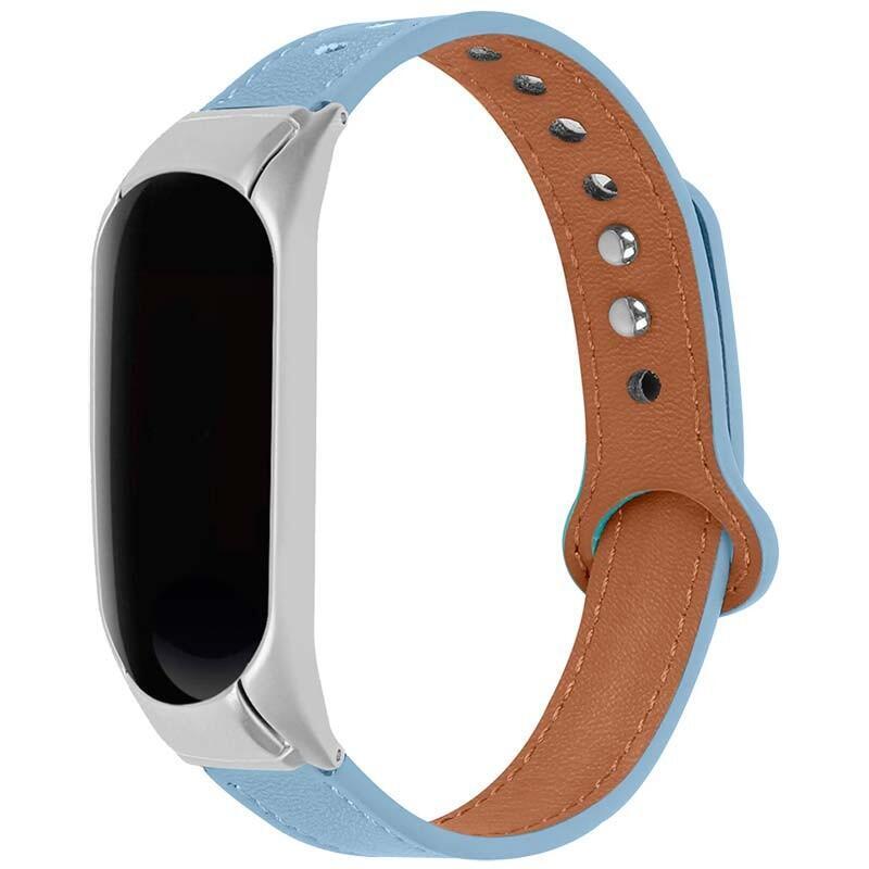 Correa Xiaomi Mi Smart Band 6 / Mi Band 5 / Amazfit Band 5 Cuero Clip Azul Claro
