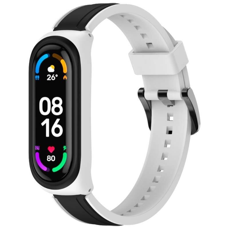 Correa Xiaomi Mi Smart Band 6 / Mi Band 5 / Amazfit Band 5 Dual Color Blanco+Negro