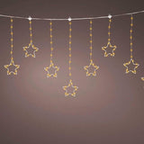 Cortina Multifunción, Exterior, Con Estrellas, Blanco Cálido, Cable Cobre, 1,2 M