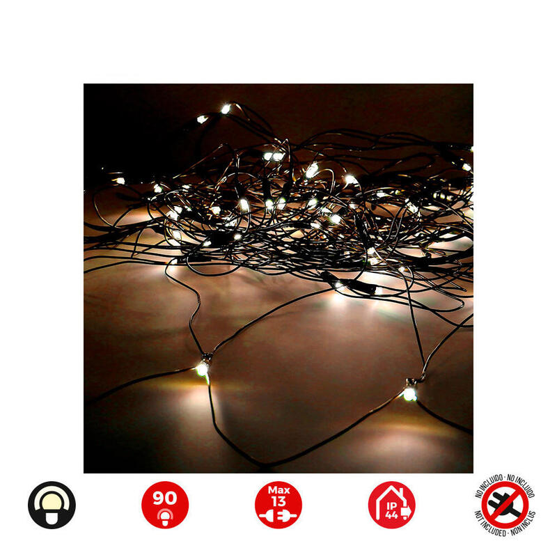 Cortina Red Easy-Connect 2x1,5m 90 Leds Blanco Calido 30v (Interior-Exterior) Edm Total 1,62w