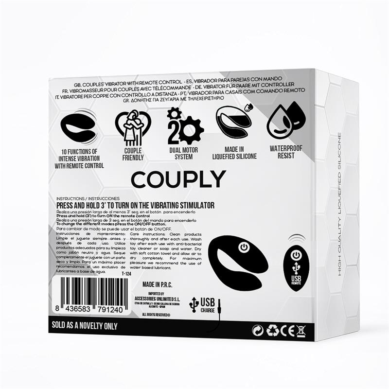 Couply Juguete Para Parejas Con Control Remoto Usb Unibody Silicona Líquida