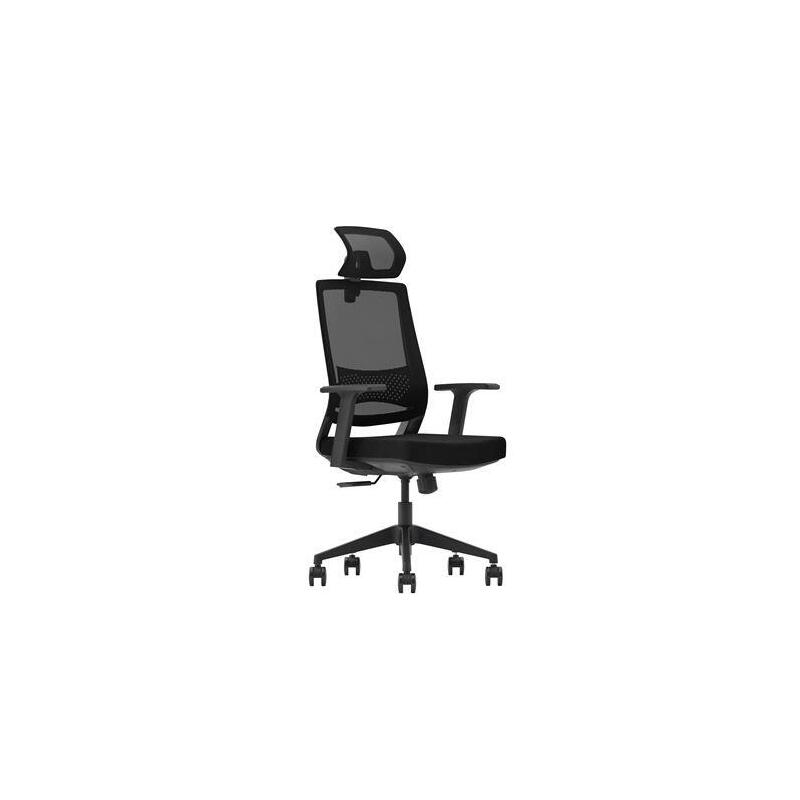 Cromad Gama Senior Se1000 Silla De Oficina - Piston De Gas De Grado 4 - Soporte Lumbar Y Cervical - Respaldo De Malla - Reposabrazos Fijos