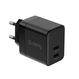 Crong Ultra Compact Gan - Ladowarka Sieciowa 2x Usb-C 35w Pd 3.0 Z Pps (Negro)