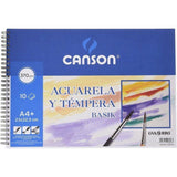 Cuaderno De Acuarelas Y Témperas Con Espiral Canson Basik C200400698/ A4+/ 10 Hojas
