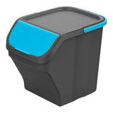 Cubo 25l Stack´N Sort Gris Con Tapa Color Azul