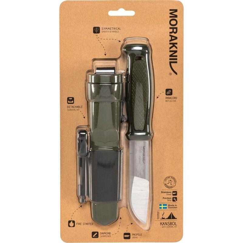 Cuchillo Morakniv Kansbol Incl. Kit De Supervivencia Verde