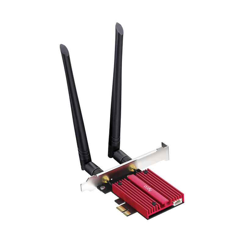Cudy Adaptador De Red Pcie Tribanda Wifi 7 Be9300 - Bluetooth 5.4 - Disipador Termico - Negro/Rojo