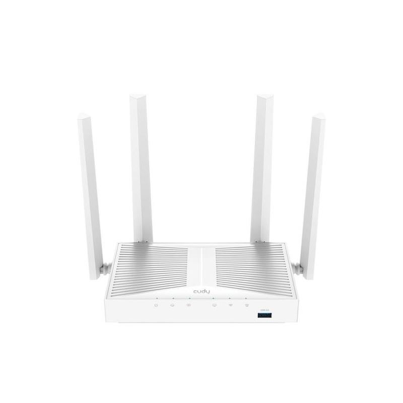 Cudy Router Wifi Mesh Gigabit Ac1200 - Velocidad Hasta 1000mbps - 5 Puertos - 4 Antenas Fijas De 5dbi - Usb 3.0 - Color