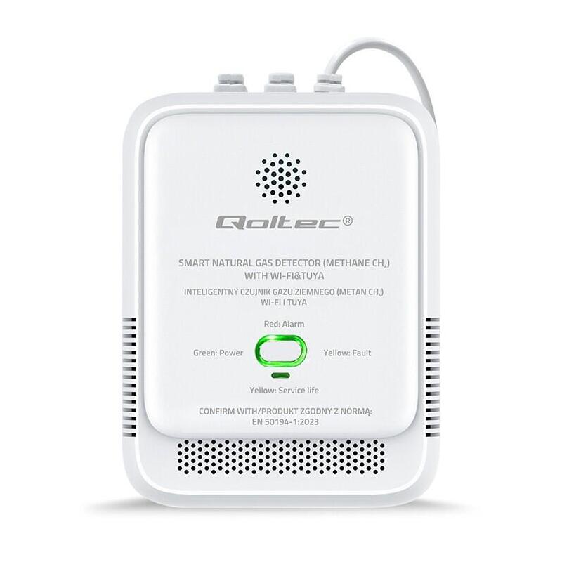 Czujnik Wycieku Gazu Ziemnego Detektor Ch4 Ng Tuya Wi-Fi Alarm 85db Led