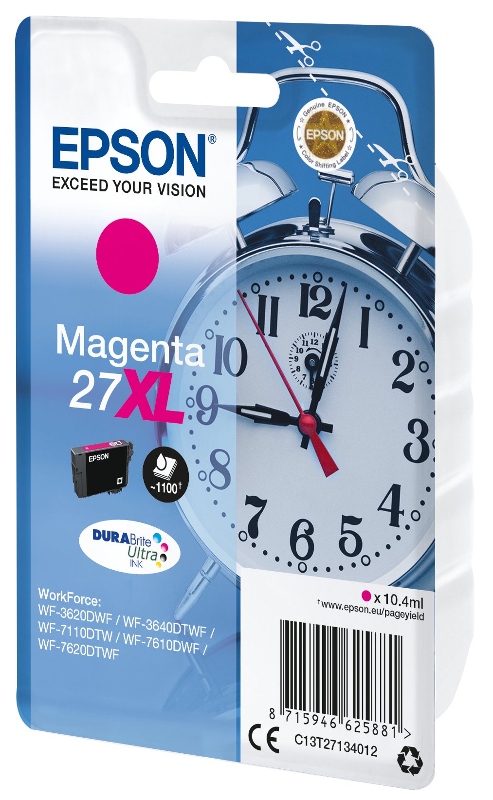 Tinta Original Epson T2713 Xl Magenta C13t27134022 10.4ml - Con Alarma
