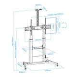 Tooq Soporte Suelo Ruedas Regulable 60-100 - Negro