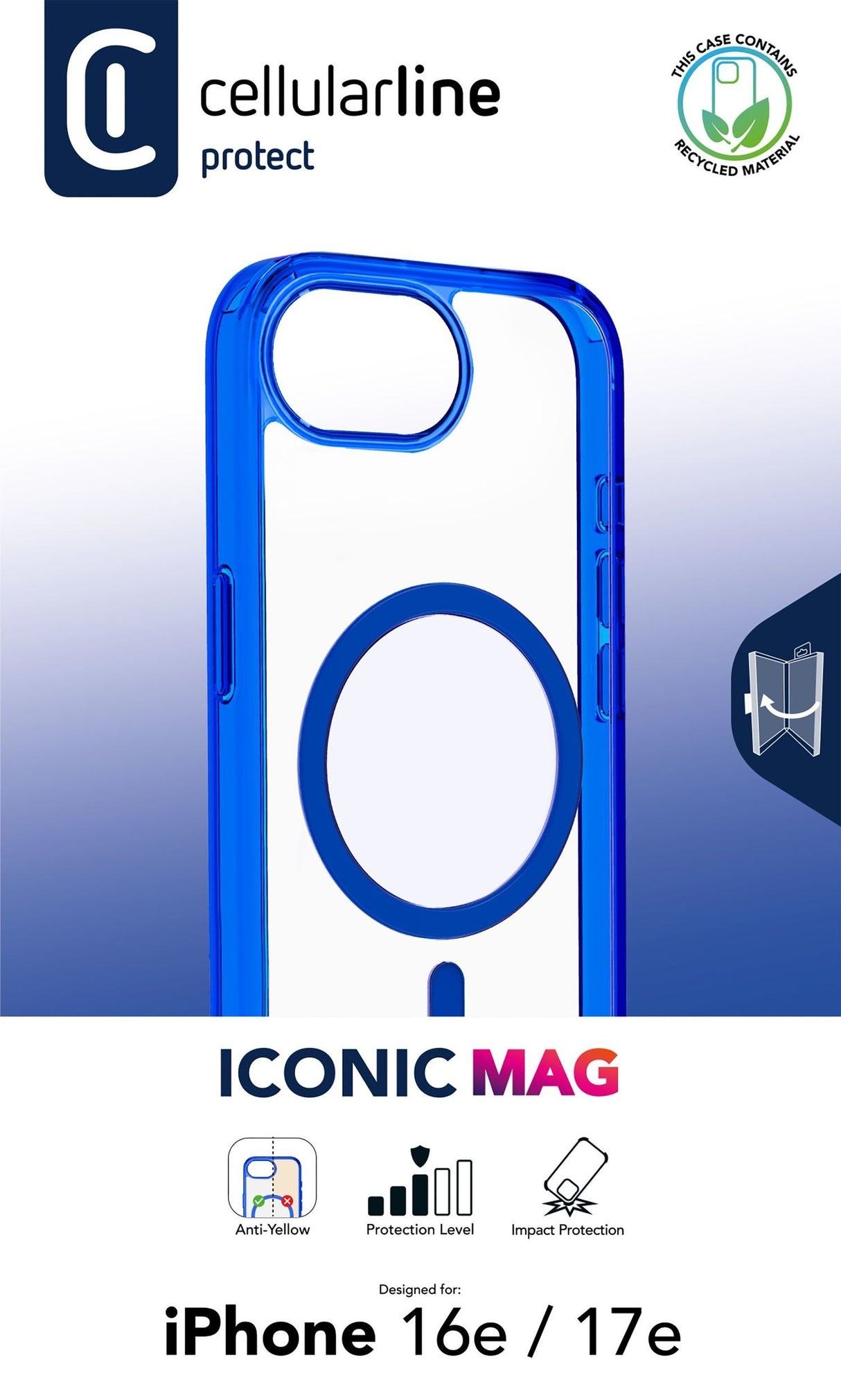EAN 8018080492600 - Cellularline 8018080492600 funda para teléfono móvil 15,5 cm (6.1") Azul imagen 2