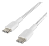 1x2 Belkin Braided Pvc Cable 1m Usb-C/Usb-C Wh.  Cab004bt1mwh2pk