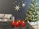 Led Echtwachs-Kerzen 4er Set Rojo Mit Timer Funktion