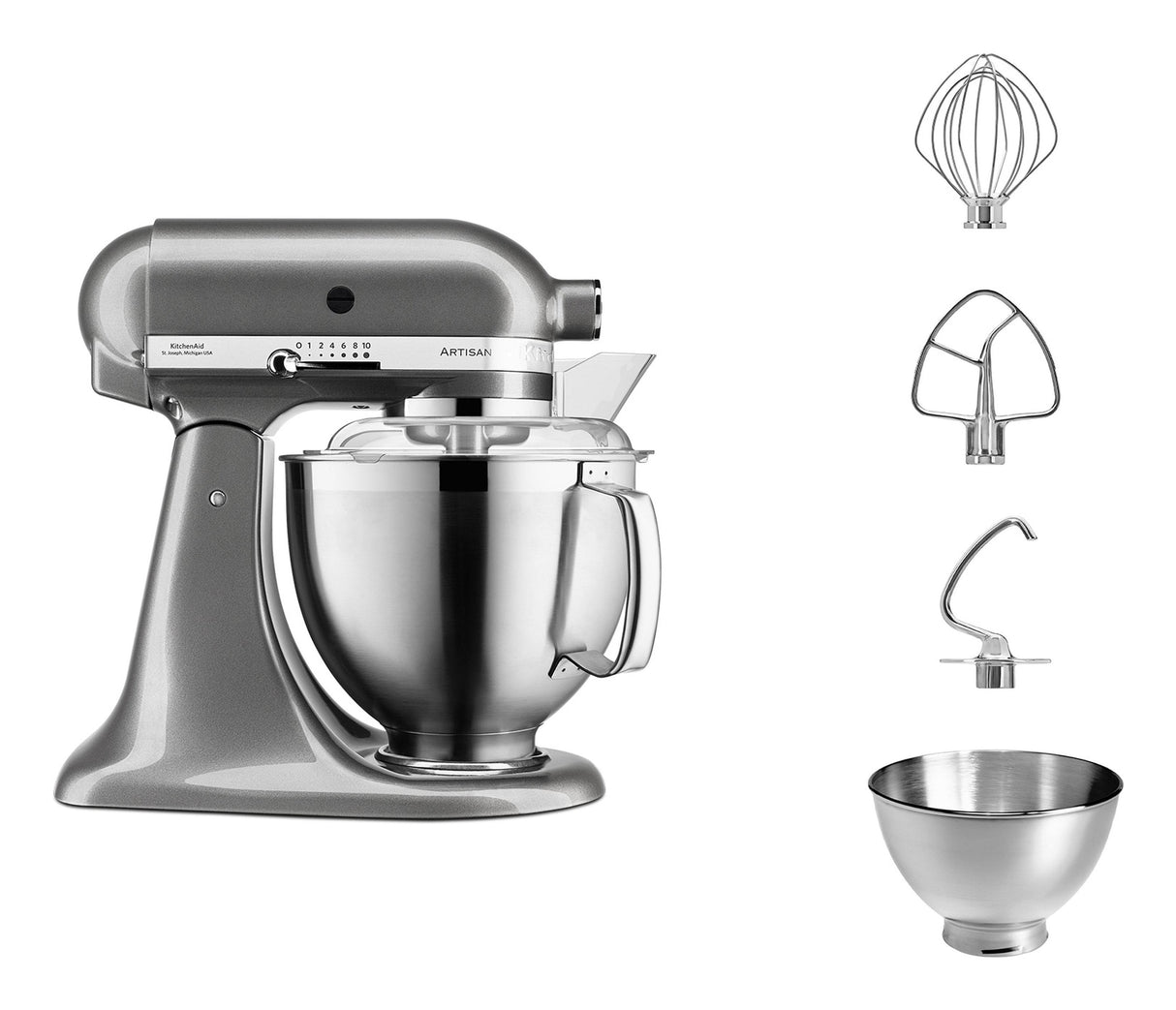 Robot De Cocina  Kitchenaid Artisan 5ksm185ps  300 W 4,8 L Plata