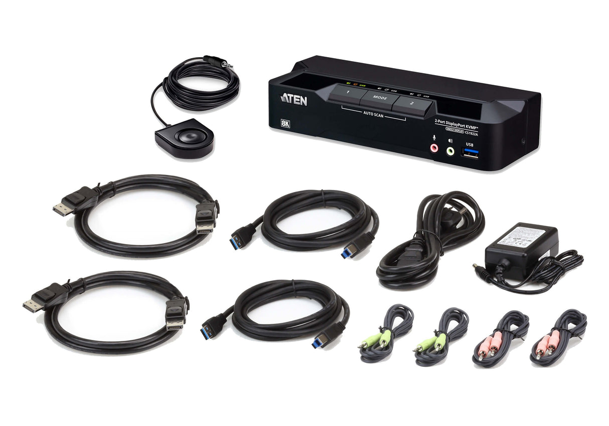 2-Port Usb 3.0 8k Dp Kvmp Switch