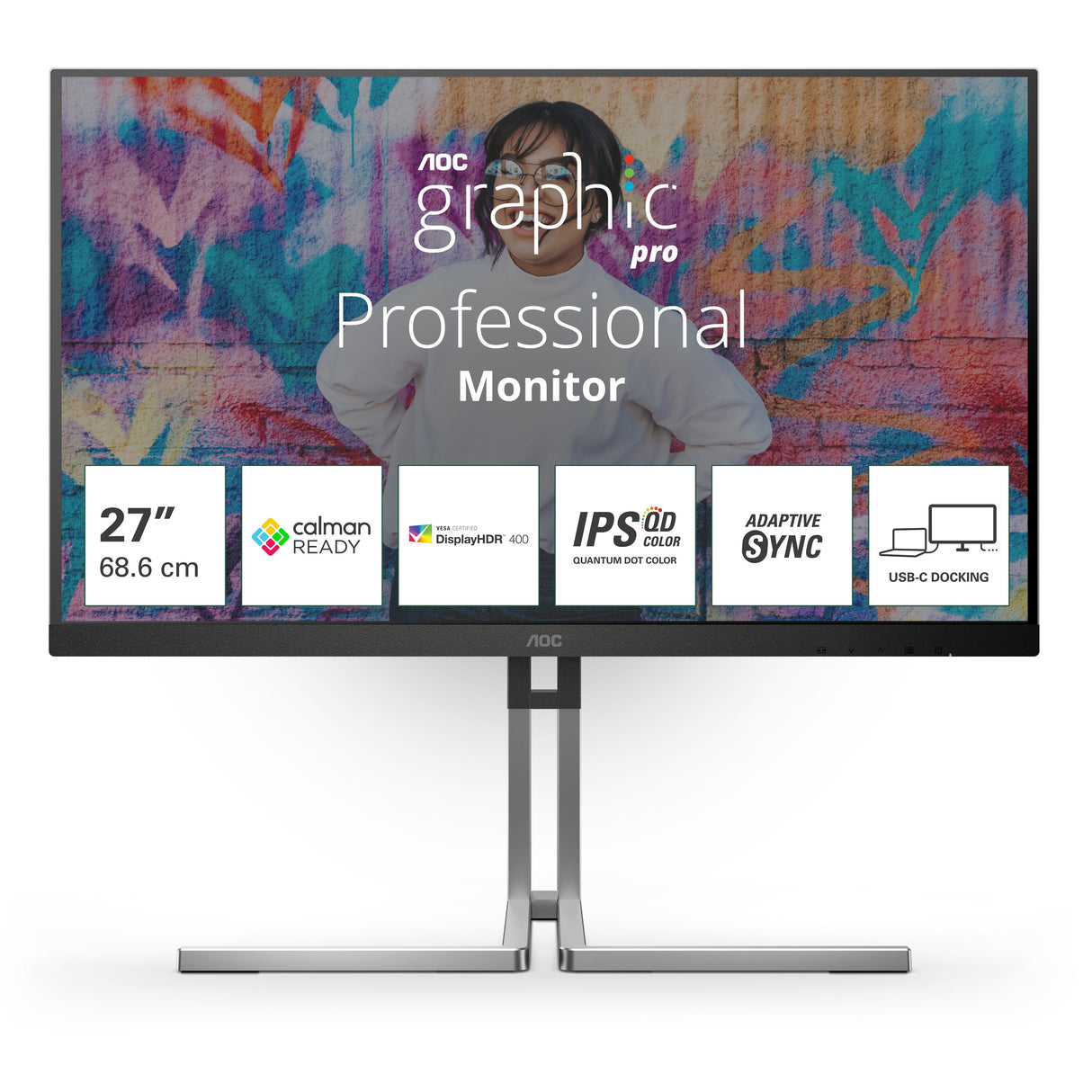 Monitor Aoc Q27u3cv  27" Qled Negro