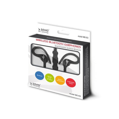 EAN 5901986044864 - Savio WE-03 auricular y casco Auriculares Inalámbrico Dentro de oído Deportes Bluetooth Negro imagen 4