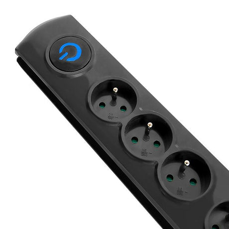 EAN 5901878501055 - Qoltec 50105 limitador de tensión Negro 4 salidas AC 230 V 2,5 m imagen 2