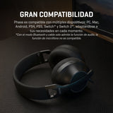 Auriculares Gaming Inalámbricos Con Micrófono Krom Phase Bluetooth Jack 3.5 Usb 2.0 Negros