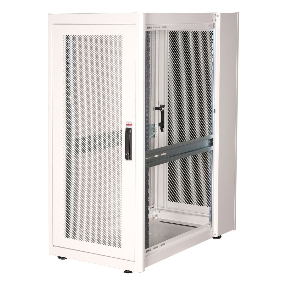 Roline 19-Zoll Serverschrank Basic 26 He, 600x1000 Bxt Perforiert Grau