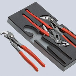 Juego De Alicates Knipex "Basic Chrome" 002001v17, Inserto De Espuma Cortado Con Precisión De 4 Piezas 00 20 01 V17