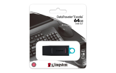 EAN 0740617309829 - Kingston Technology DataTraveler Exodia unidad flash USB 64 GB USB tipo A 3.2 Gen 1 (3.1 Gen 1) Negro, Tu imagen 6