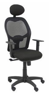 Silla Alocen Malla Negra Asiento Bali Negro Brazos