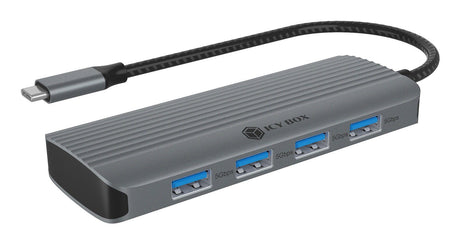 EAN 4250078174769 - ICY BOX IB-DK4022a-CPD Alámbrico USB 3.2 Gen 1 (3.1 Gen 1) Type-C Aluminio, Plata imagen 1