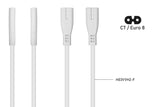 Kabelmeister Euro-Extensión. Conector Macho C8 An C7, Blanco, 3m