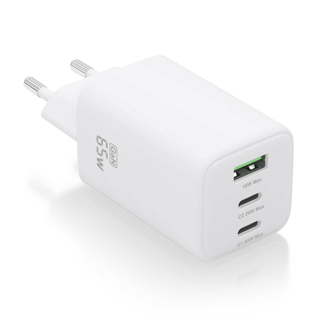 Aisens Cargador Gan 65w, 2xusb-C Pd3.0 Qc4.0, 1xusb-A Qc3.0, Blanco