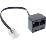 Inline Isdn Splitter 1x Rj45 Macho A 2x Rj45 Hembra, 8p4c Con Cable De 15cm, Sin Resistencias