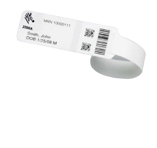 Zebra 10031289k Muñequera Blanco Pulsera De Hospital
