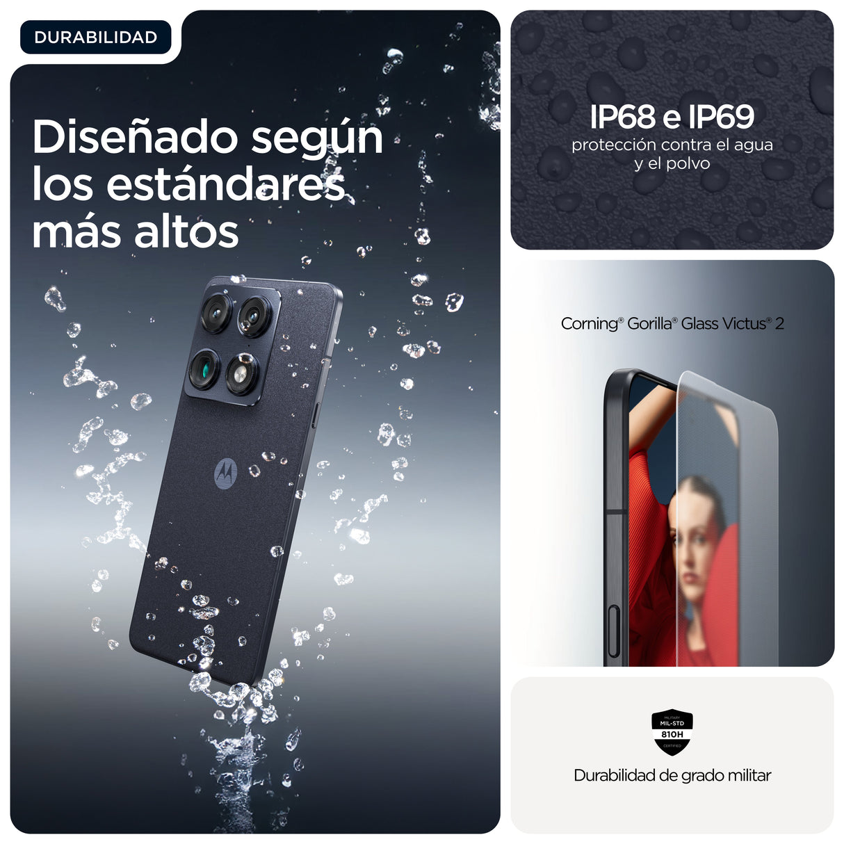EAN 0840493623764 - Motorola signature 17,2 cm (6.78") SIM doble Android 16.0 5G USB Tipo C 12 GB 256 GB 5200 mAh Azul oscuro imagen 10