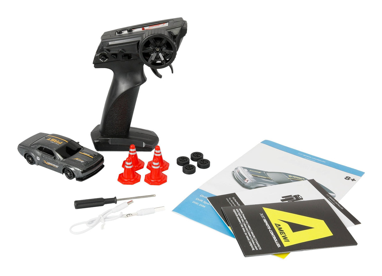 Amewi Drift Sport Muscle Car Con Gyro 4wd 1:43 Rtr Gris 6+