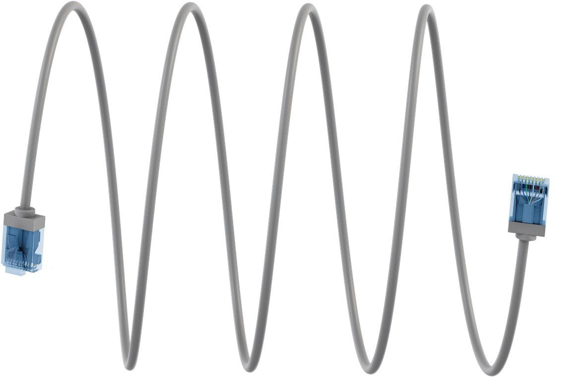 Latiguillo Cat 6a, U/Utp,  1.00 M, Gris, Lszh-Tpe  Slim Delgado Goobay