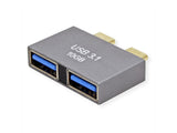 Roline Usb 3.2 Gen 2 Adapter, 2x Usb Typ C - 2x Typ A, St Bu, Silberfarben