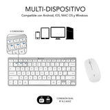 Teclado Y Ratón Inalámbrico Subblim Oco010 Combo Multidispositivo Compacto Plata