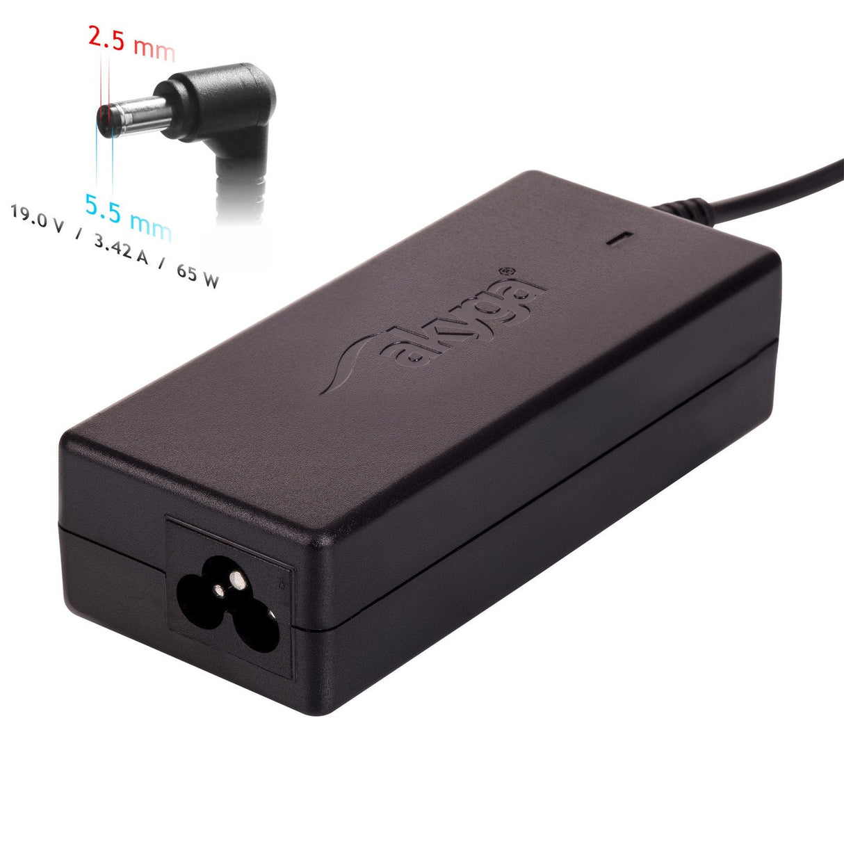 Akyga Cargador Para Portatil Ak-Nd-01 19v/3.42a 65w 5.5x2.5 Mm Asus/Toshiba/Leno