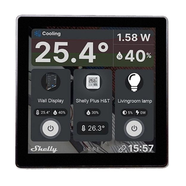 Home Shelly Accessories "Wall Display" Android Wlan Unterputz Schwarz