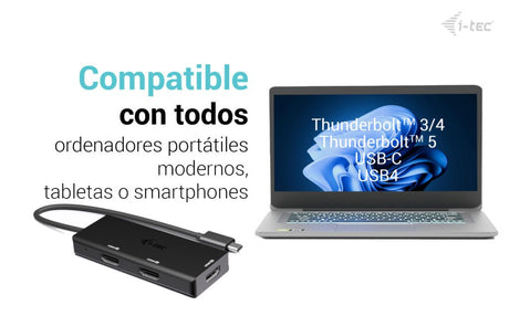 EAN 8595611707735 - i-tec C31TRIPLE4KHDMIPD adaptador de cable de vídeo 0,2 m USB Tipo C 3 x HDMI Negro imagen 6