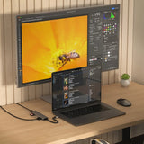 7-In-1 Usb-C Slim Multiport  Adapter With Ethernet - Space