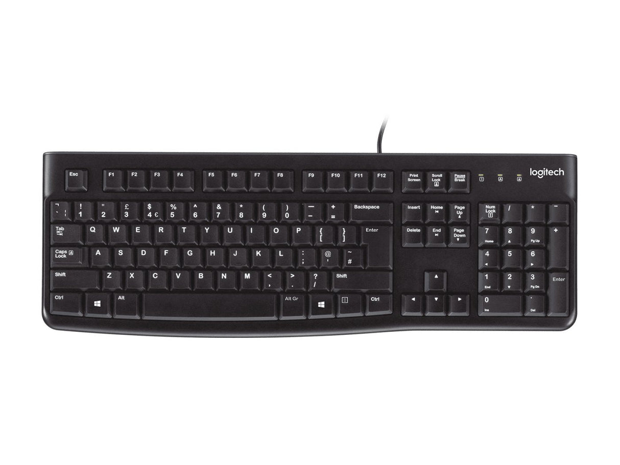 Teclado Ingles Logitech K120, Us Usb Qwerty Eer Internacional Negro