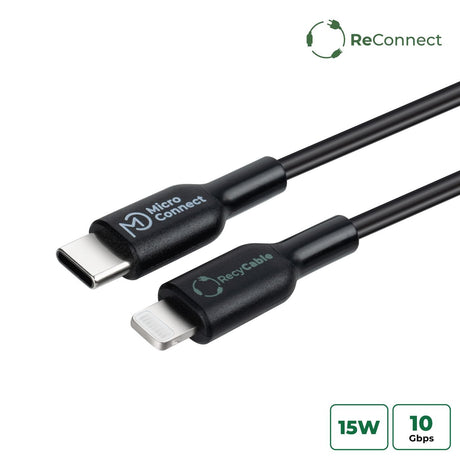 EAN 5715063597521 - Microconnect ECO-USB3.1CL1 cable de conector Lightning 1 m Negro imagen 1