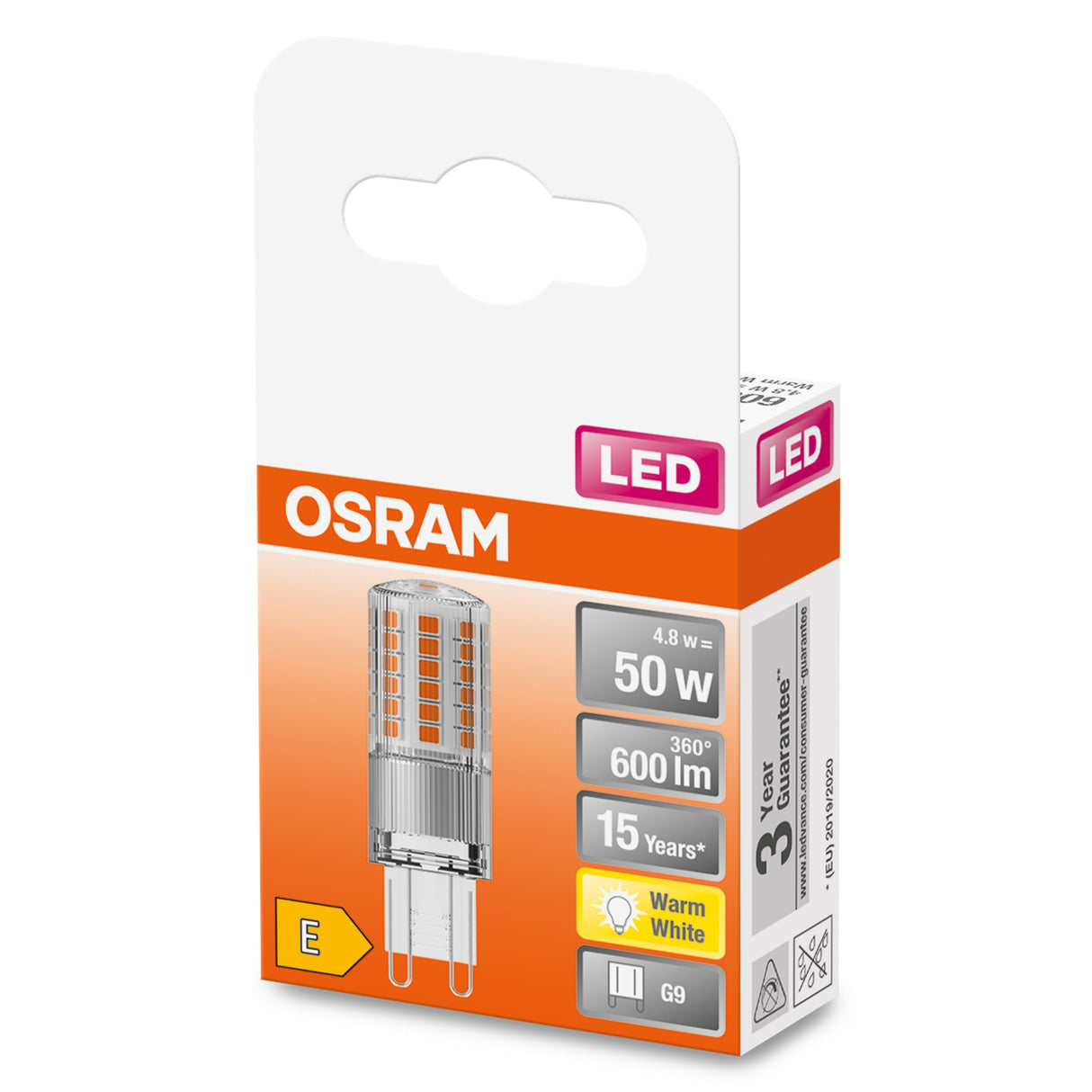 EAN 4058075432451 - Osram STAR lámpara LED Blanco cálido 2700 K 4,8 W G9 E imagen 4