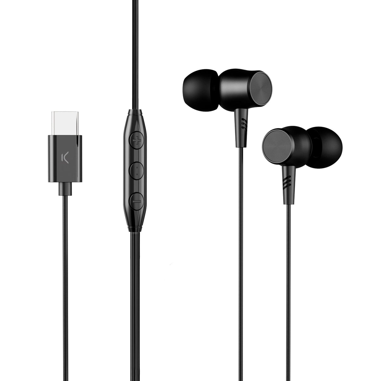 Auriculares Ksix Bau01n Con Cable Usb-C Negro Micrófono