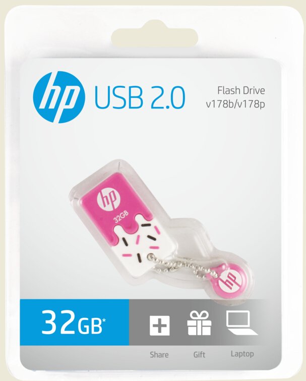 Pendrive Hp Usb 2.0 32gb V178w Rosa