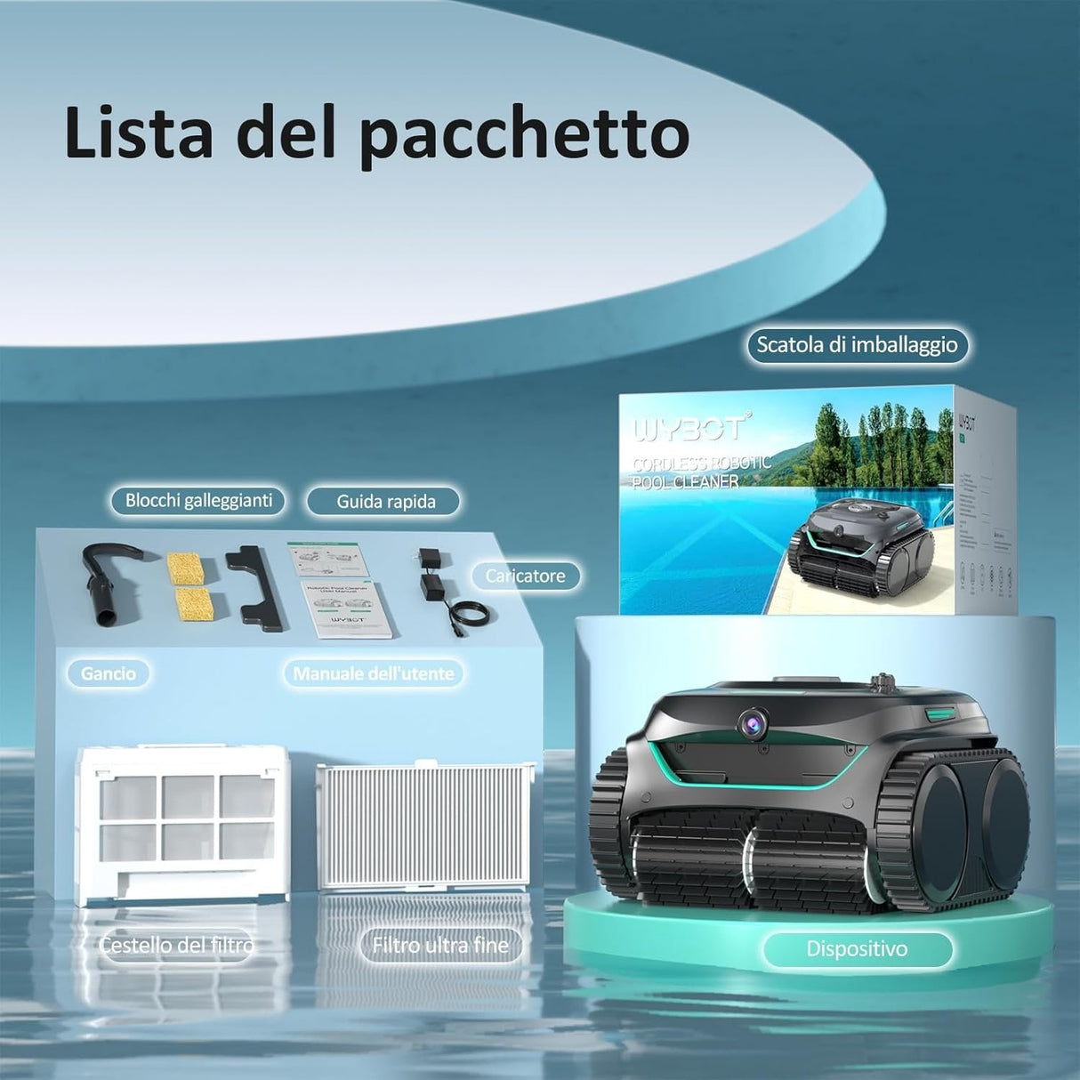 Wireless Pool Cleaning Robot Wybot C2 Pro Vision